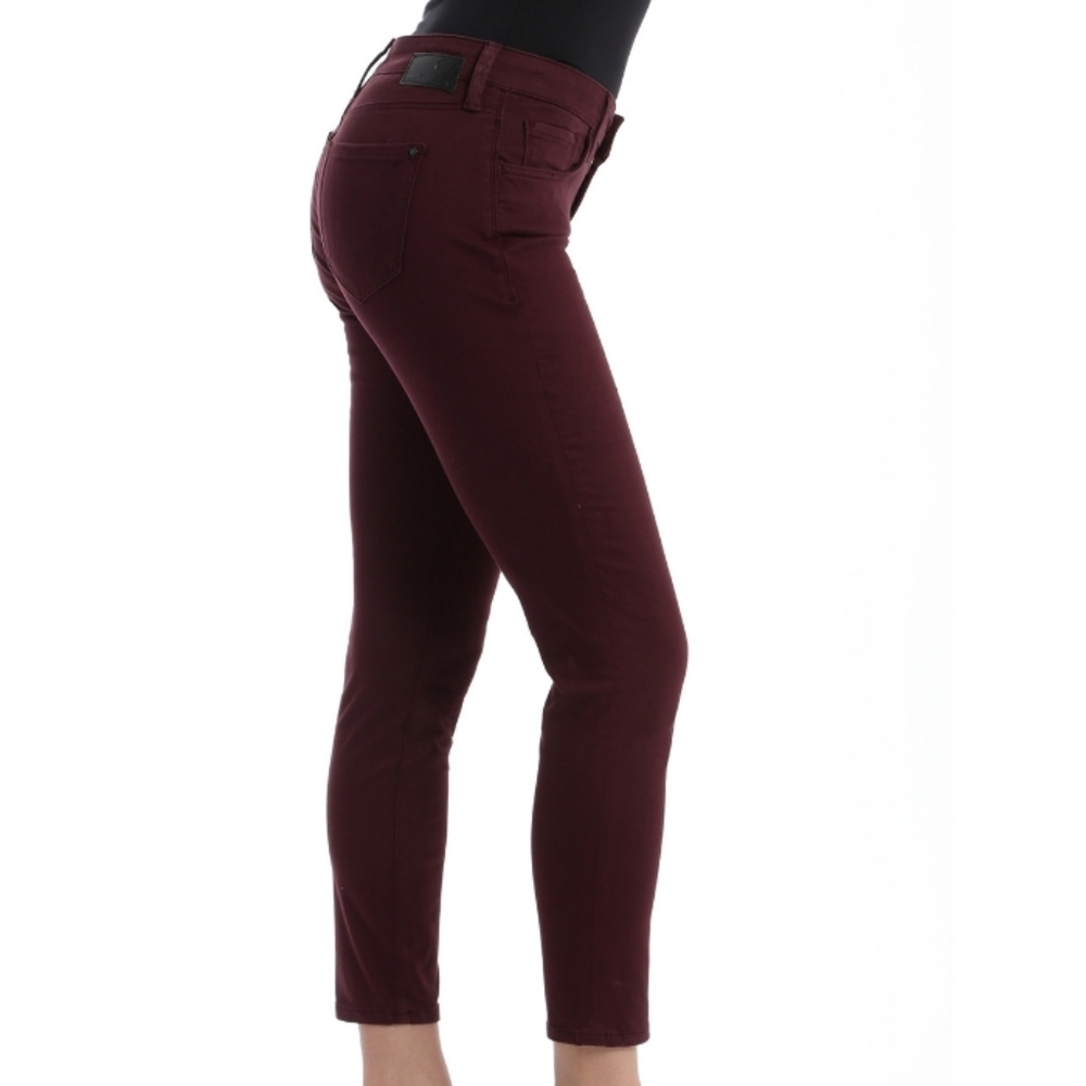 Alissa Super Skinny Jeans- Dark Wine Sateen